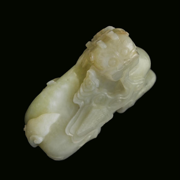 Oakridge Auction Gallery玉貔貅  A Chinese jade carving of Pixiu