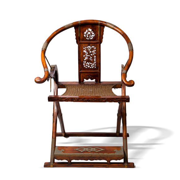 Oakridge Auction Gallery黃花梨交椅  A Chinese Huanghuali folding armchair