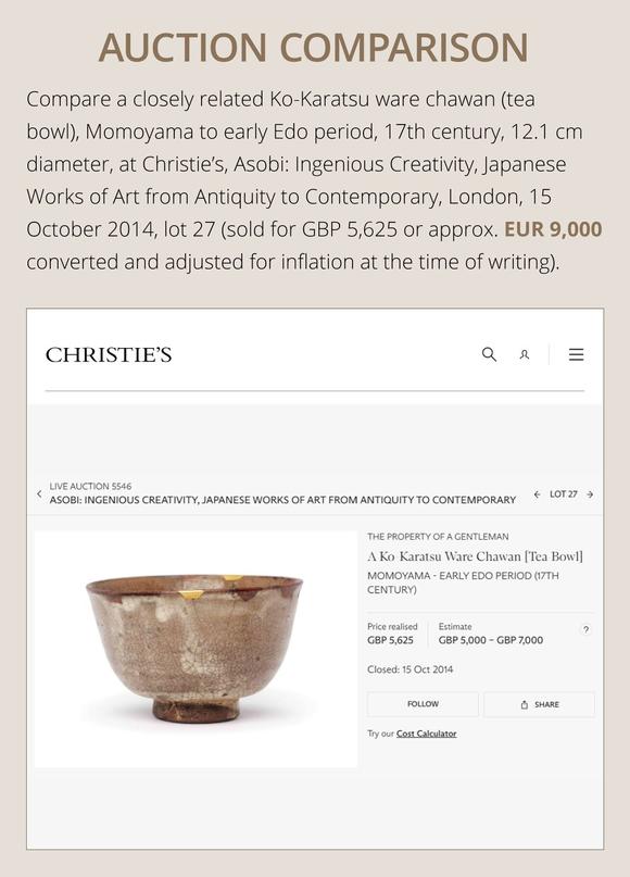 Galerie Zacke? A SUPERB KARATSU WARE CHAWAN (TEA BOWL) NAMED ‘WABI NO SATO’