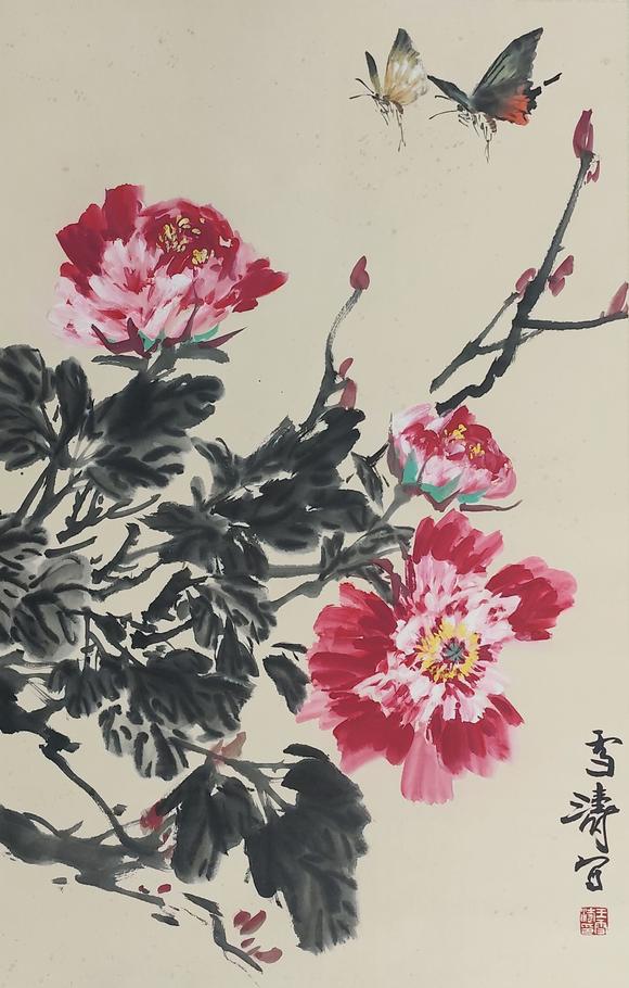 山東常藏出版于《筆墨春秋》P507/花蝶圖