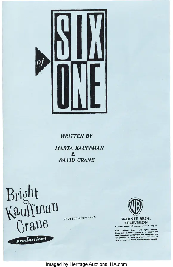 Heritage AuctionsFriends (NBC TV, 1994-2004), Pilot Script, 