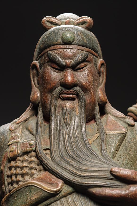 吉本株式會(huì)社明以前 木質(zhì)彩繪關(guān)公造像