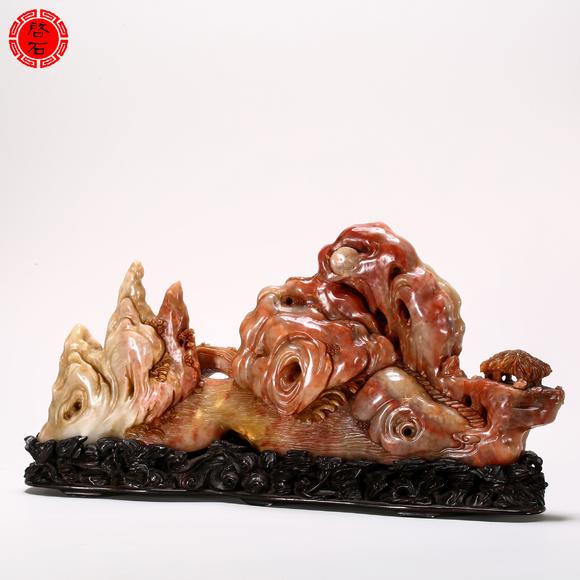 北京啟石清 人文山子擺件（帶座）