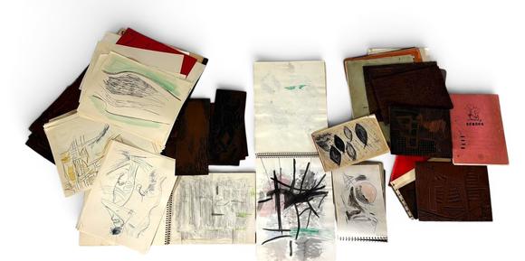 Goldfield Auction sarlsLucy Leblanc (née en 1930, Belgique)
Important ensemble de dessins, aquarelles et gravures abstraites, circa 1963–1965
Ensemble exceptionnel et coh
