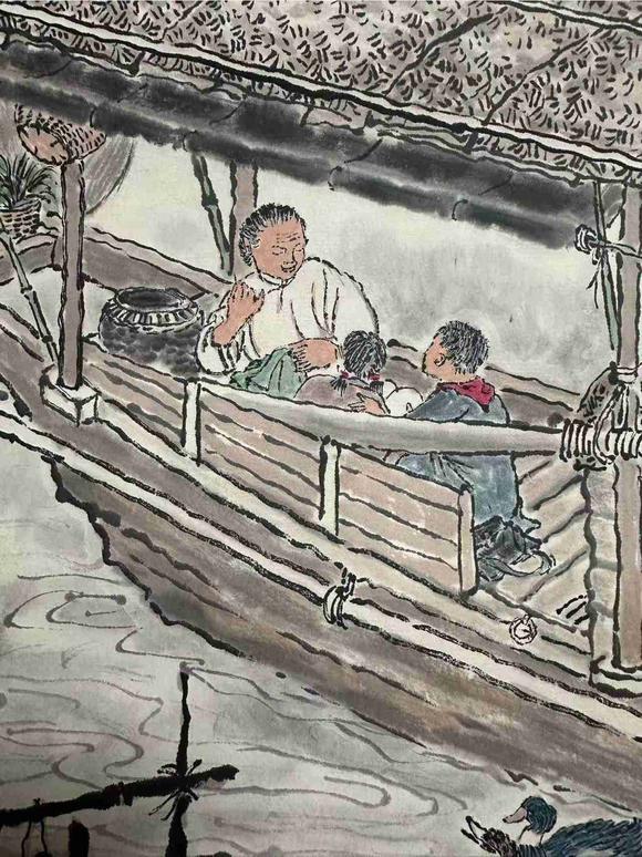日本松町古美錢(qián)松喦 柳岸泊舟圖