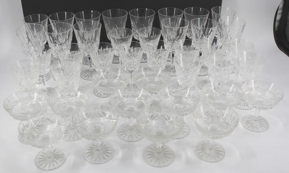 Clarke Auction GalleryLot of Waterford Lismore Cut Glass Stemware.