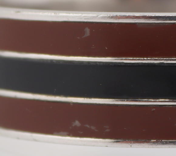 Clarke Auction GalleryJEWELRY. Gucci Brown and Black Enamel Bracelet.