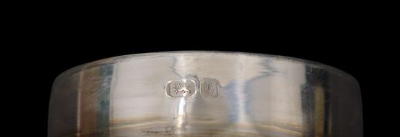 Clarke Auction GallerySILVER. English Silver Mounted Delftware Tea Caddy