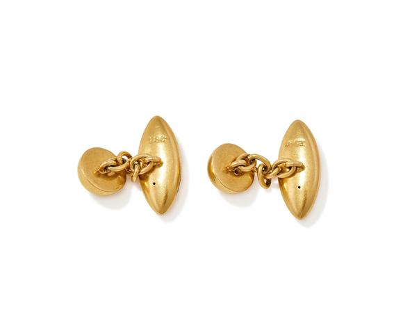 DreweattsA PAIR OF RUBY AND DIAMOND CUFFLINKS