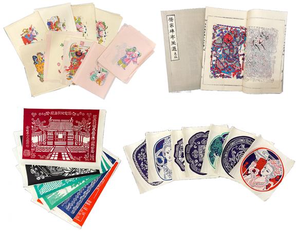古河會(huì)年畫(huà)154枚2冊(cè) 剪紙2袋