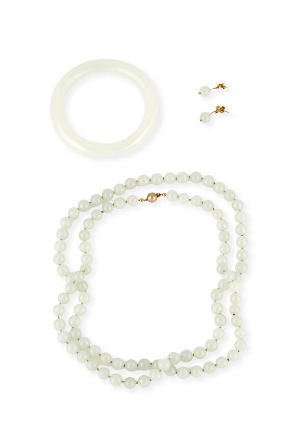 Hargesheimer Kunstauktionen Düsseldorf3-TEILIGES JADE SCHMUCK SET