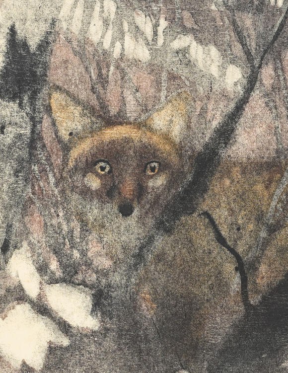 Piguet - H?tel des VentesRobert Hainard (1906-1999),  Apparition de renard , 6 février 1987, bois gravé, signé, [...] et numéroté 19/82 au crayon, 28,2x36,2 cm