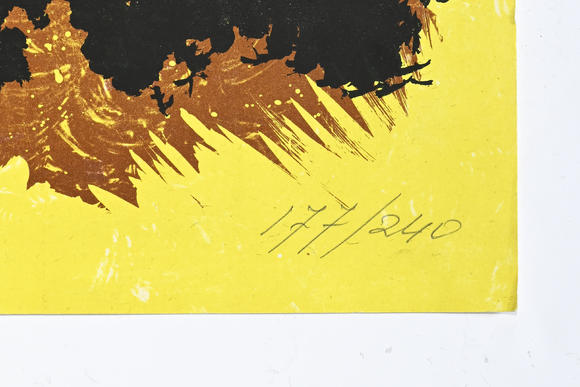 Piguet - H?tel des VentesJean Lur?at (1892-1966),  Le coq , lithographie couleurs, signée et numérotée 177/240 au crayon, 56x38 cm