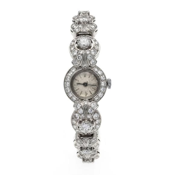 Historia AuktionshausDamen Brillant Golduhr, 585/000 WG,