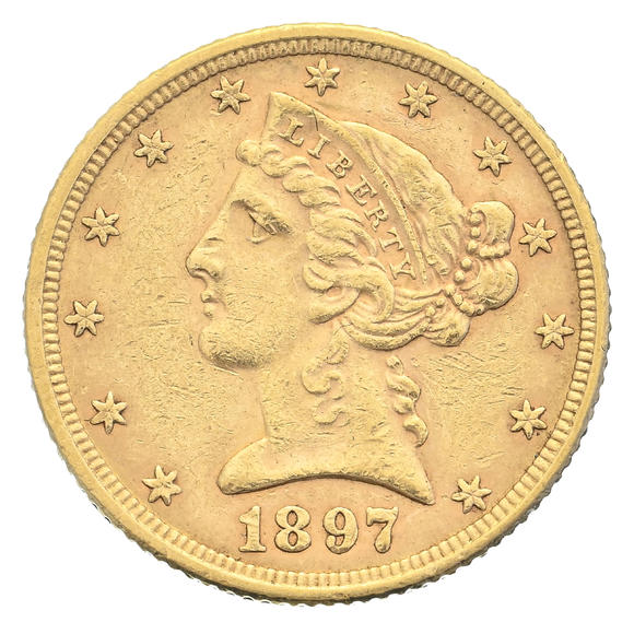 Piguet - H?tel des VentesUSA, 5 dollars  Liberty Head  en or, 1897, Philadelphie, diam. 2,16 cm, 8,33 g.
