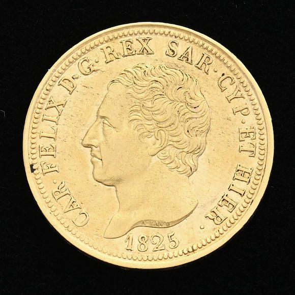 Piguet - H?tel des VentesRoyaume de Piémont-Sardaigne, Charles Félix (1821-1831), 80 lire 1825 en or