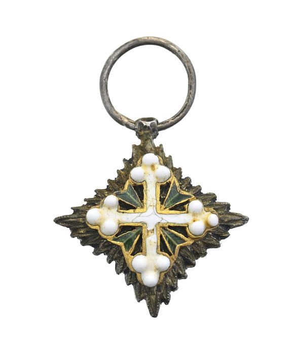 Piguet - H?tel des VentesItalie / Royaume d'Italie, Ordre des Saints Maurice et Lazare, fondé en 1572, plaque de Grand Officier en argent et émail, et une réducti