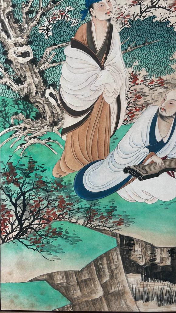 日本松町古美張大千 松崖聼琴