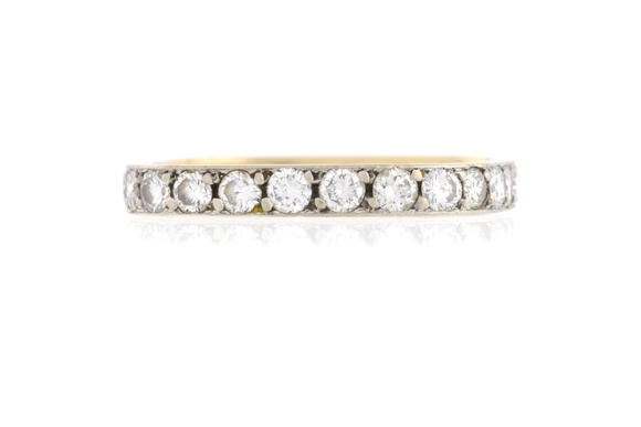 Piguet - H?tel des VentesAnneau rivière à base carrée 2 ors 750 serti de diamants taille brillant