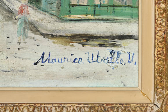 Piguet - H?tel des VentesMaurice Utrillo (1883-1955),  Rue de la boulangerie Montmartre , 1927, huile sur toile, signée, 50,5x61,5 cm