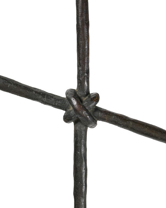 Piguet - H?tel des VentesDiego Giacometti (1902-1985),  Table Grecque , c. 1965, bronze patiné brun, plateau en verre, 45x111,8x81,5 cm