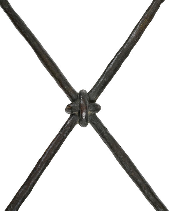 Piguet - H?tel des VentesDiego Giacometti (1902-1985),  Table Grecque , c. 1965, bronze patiné brun, plateau en verre, 45x111,8x81,5 cm
