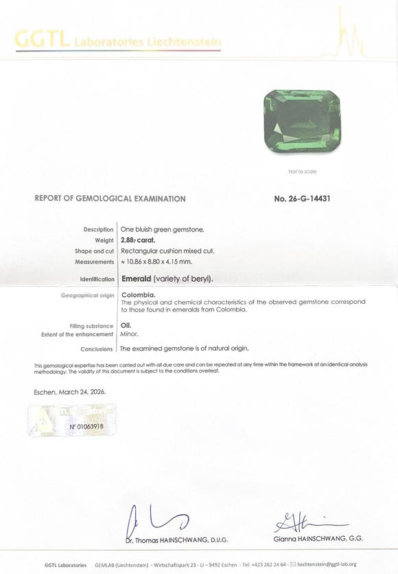 Piguet - H?tel des VentesSterlé, bague années 1950 platine sertie de diamants et centrant une émeraude colombienne, traitement mineur à l'huile, rapport GGTL