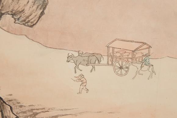 千美會陳少梅紙本山水圖畫