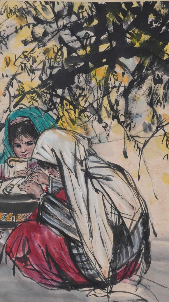 千美會黃胄紙本學(xué)文化圖畫