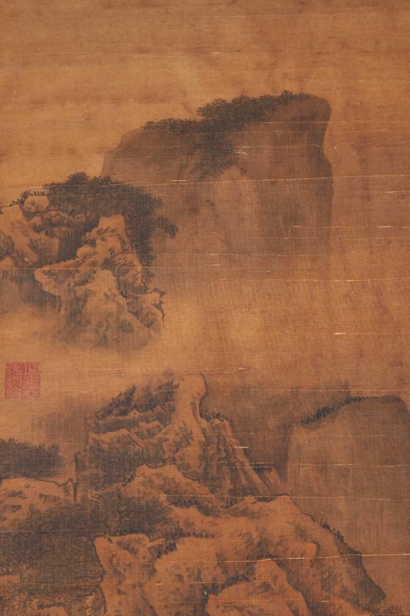 千美會範寬絹本松壑清居圖畫