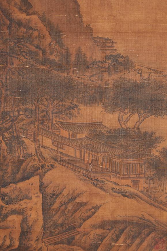 千美會範寬絹本松壑清居圖畫