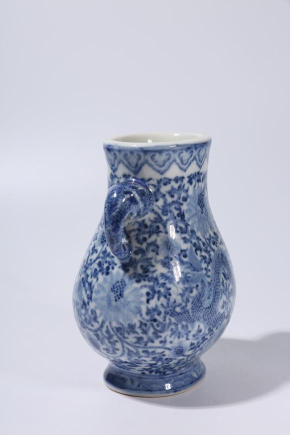 千美會(huì)青花龍鳳呈祥象耳尊