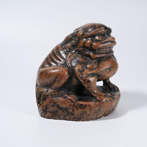 千美會石質(zhì)瑞獅擺件
