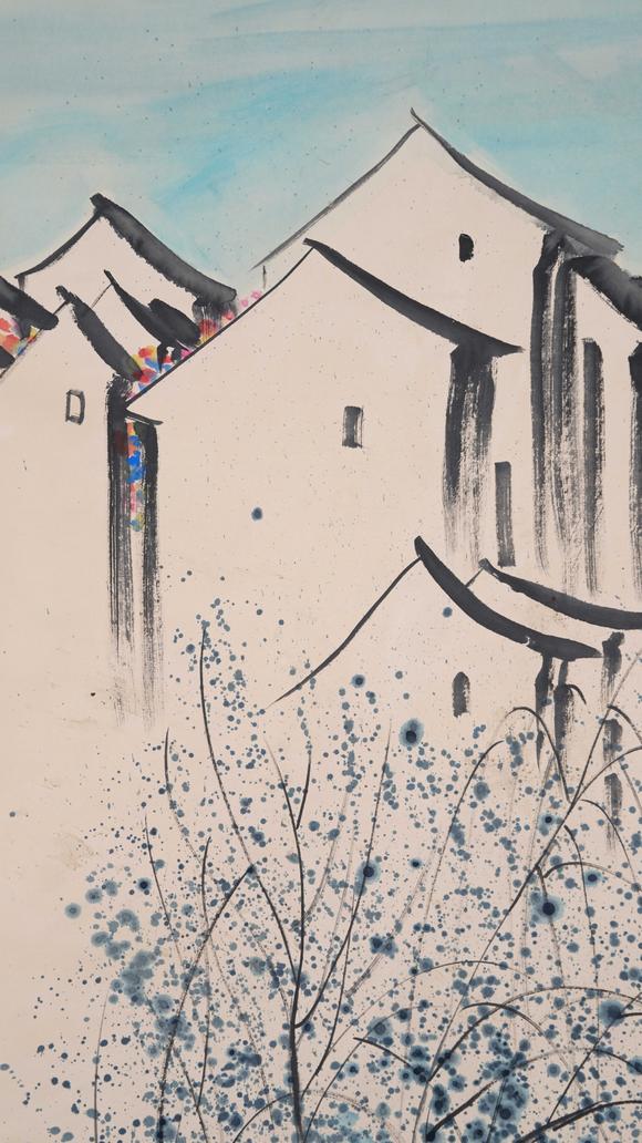 千美會(huì)吳冠中紙本山水圖畫(huà)