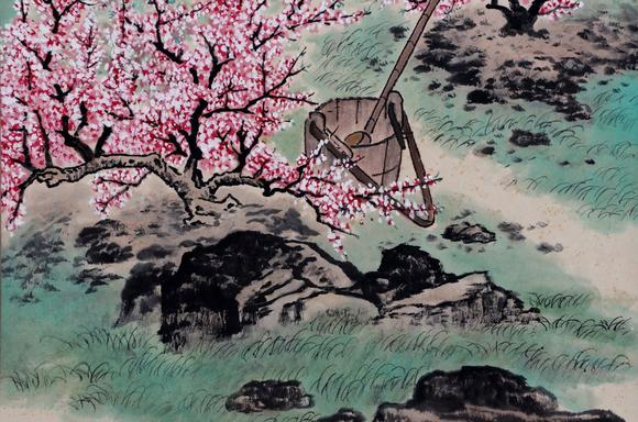 日本松町古美魏子熙 田頭花開圖