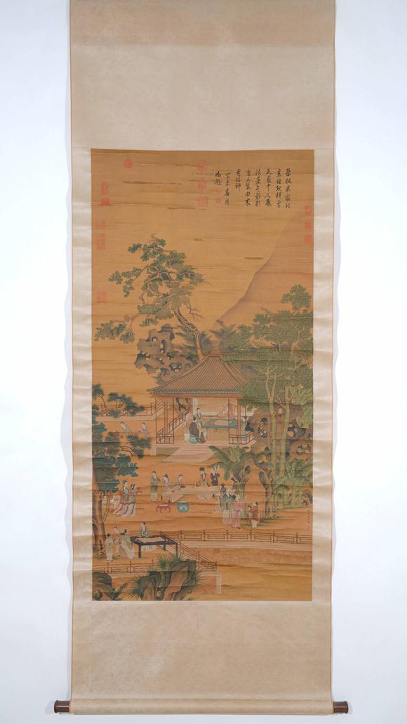 千美會(huì)仇英絹本西園雅集圖畫(huà)