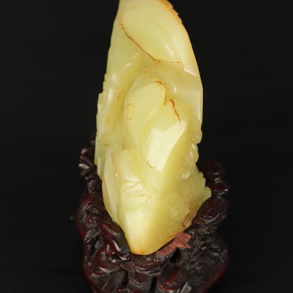 朱雀美術(shù)拍賣清 黃玉雕人物紋山子