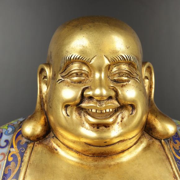 朱雀美術(shù)拍賣清 掐絲琺瑯財寶彌勒像
