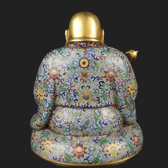 朱雀美術(shù)拍賣清 掐絲琺瑯財寶彌勒像