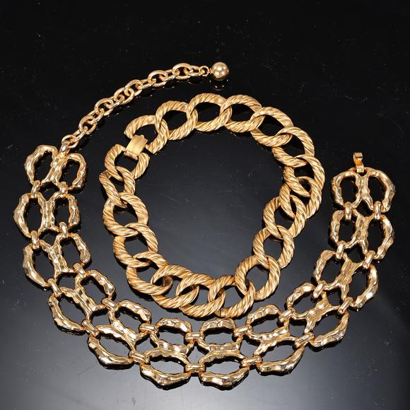 Karl s Collections IncGroup Of Vintage 80s Gold Tone Jewelry