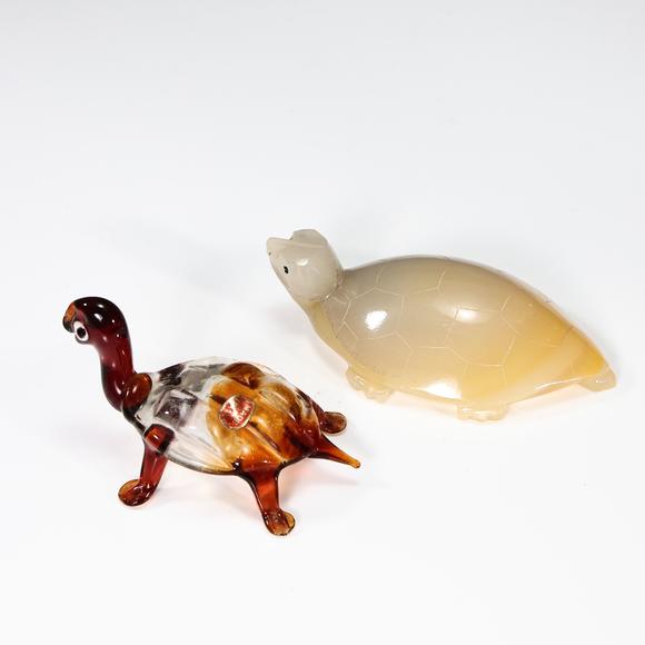 Karl s Collections IncHand Blown Glass Turtle Italy And Agate Turtle 