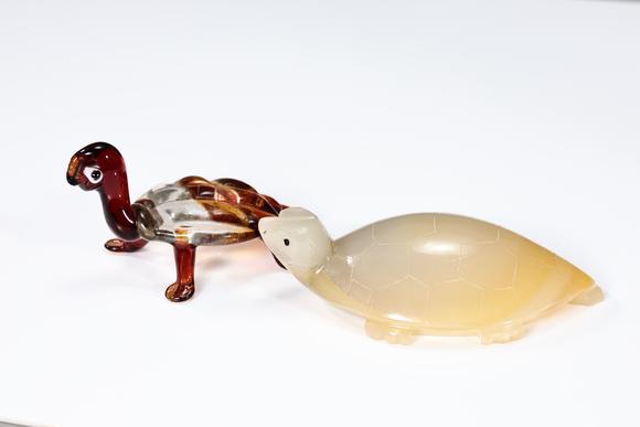 Karl s Collections IncHand Blown Glass Turtle Italy And Agate Turtle 