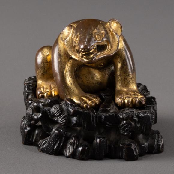 大阪美術(shù)商會(huì)漢 銅鎏金熊