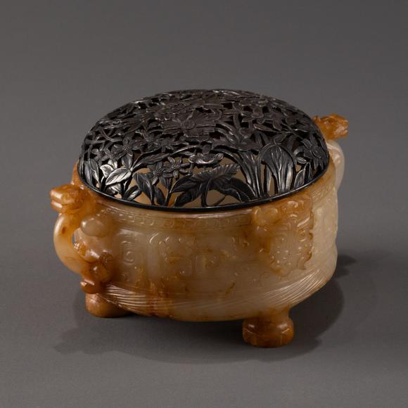 大阪美術(shù)商會(huì)漢 玉獸面紋香爐