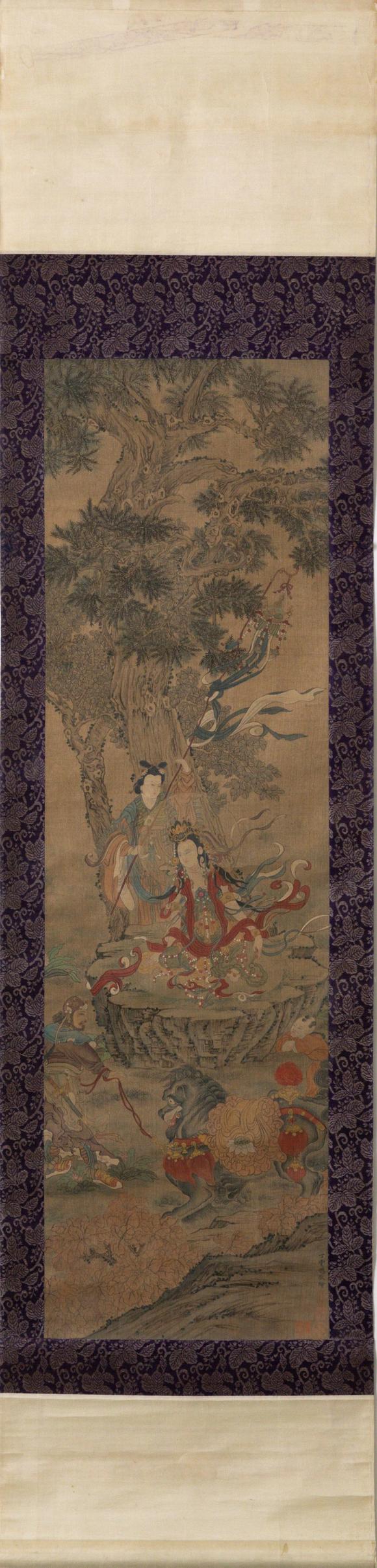 大阪美術(shù)商會明 丁雲(yún)鵬(傳) 文殊像