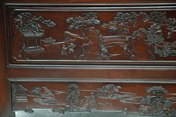 HUNG YUN ZHAI AUCTION HOUSE INCHuali Wood Landscape Top Cabinet