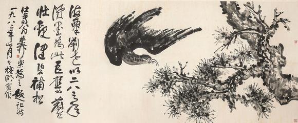 中鴻信劉海粟（1896-1994）、陳佩秋（1923-2020）?松鷹圖巨幀