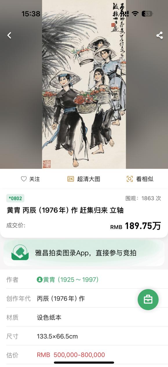 中鴻信黃胄（1925-1997）?豐收歸來