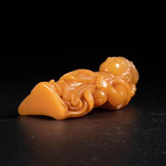 （和正堂株式會社）吉祥美術(shù)清 黃石 雕觀音立像