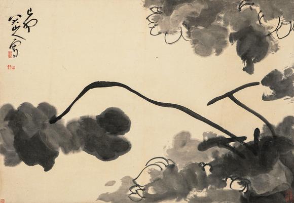 中鴻信八大山人（1626-1705）[明末清初]?墨荷圖